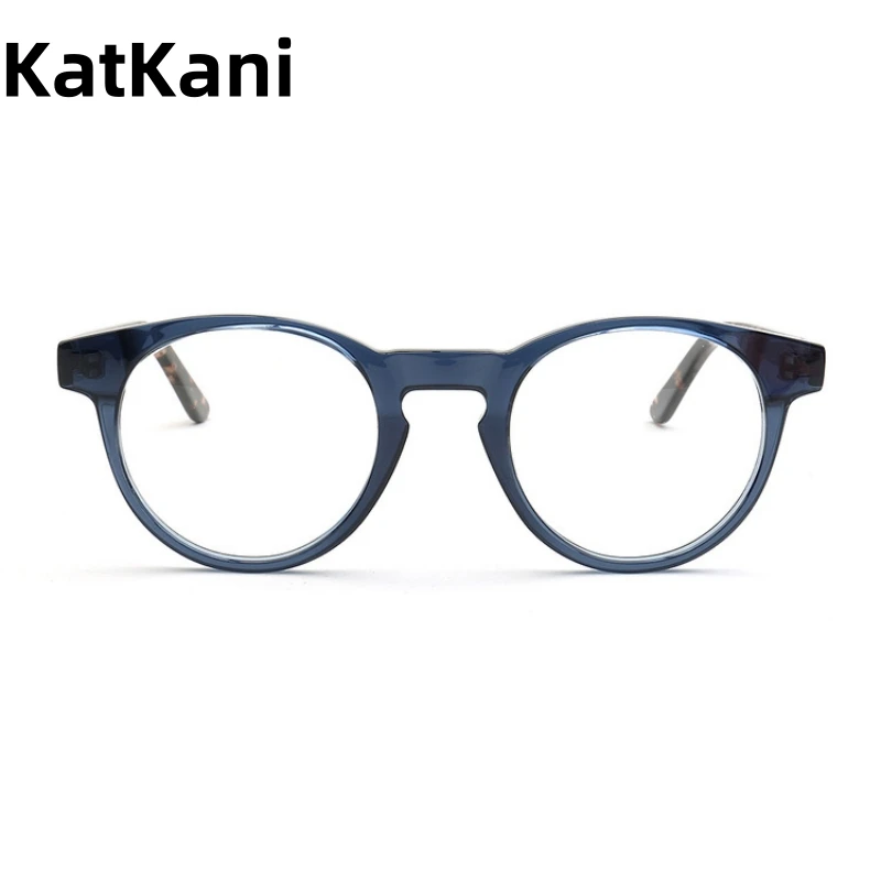 

KatKani New Vintage Plate Round Frame Men's Eyeglass Frame Anti Blue Light Myopia and Hyperopia Glasses Frame Women 209