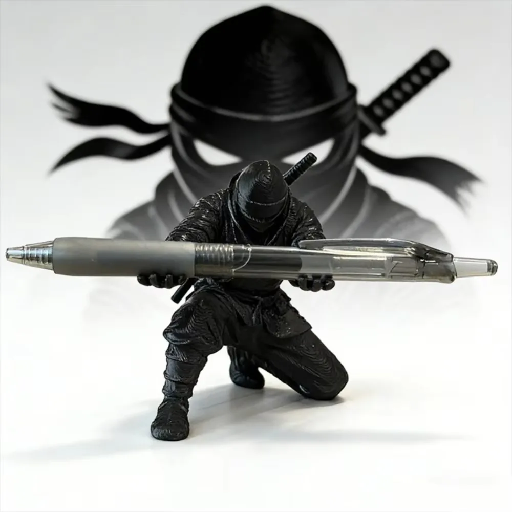 3D Printing Plastic Pencil Rack Unique Gift Office Stationery Decor Japanese Ninja Pen Holder Cool Anime Samurai Desk Organizer