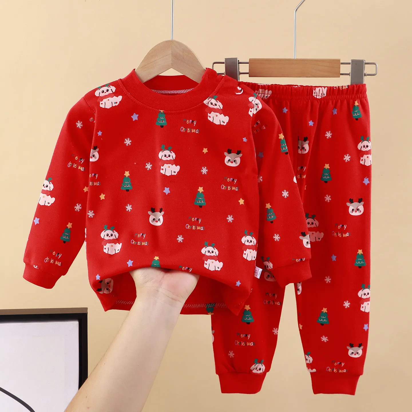 Christmas Kids Clothes Children Sets Children's Clothing Boys Girls Cotton Autumn winter Clothing Pants Sleepwear Underwear