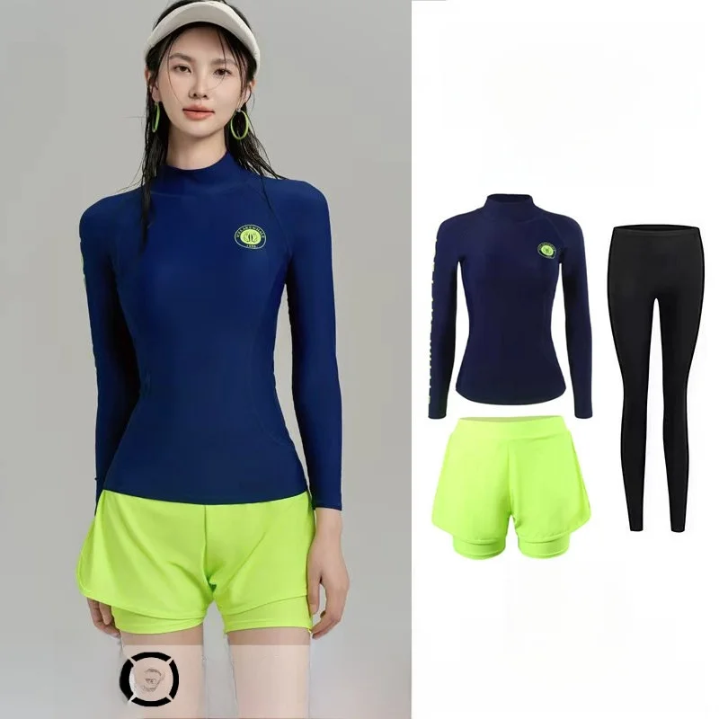 2026-new-women's-two-piece-long-sleeve-swimsuit-diverging-surfing-jellyfish-dry-fast-beach-floating-diving-suit-set-nylon-mat