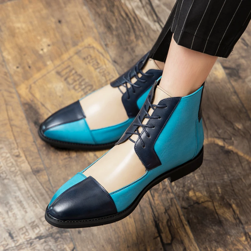 

Italian Style Chelsea Boots Mens Mid Calf Dress Shoes Business Formal Ankle Boots Male Winter Spring Split Leather Casual Shoes