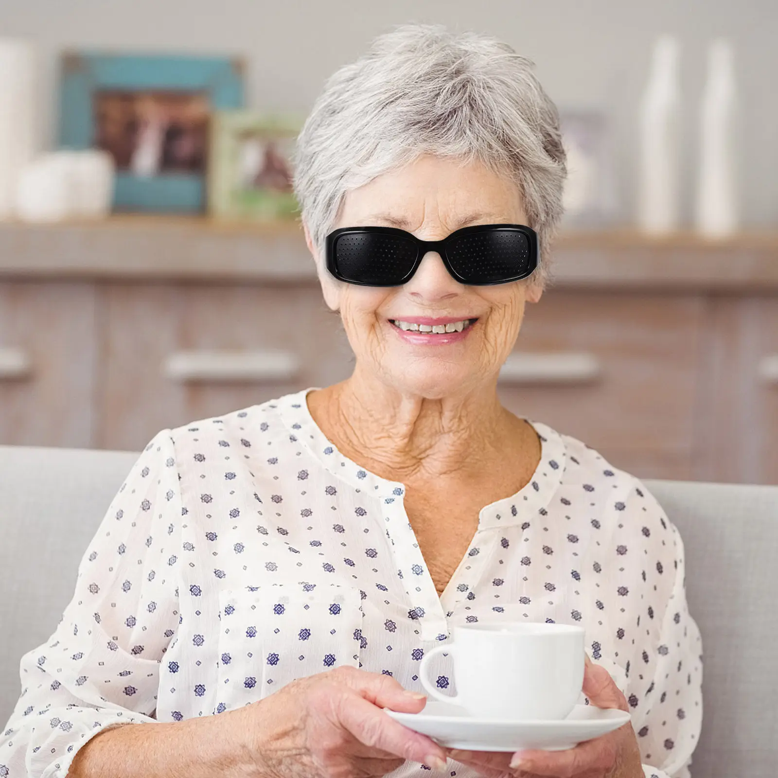 

Pinhole Glasses Lightweight Resin Pc Black Frame Eye Protection Glasses for Anti-Fatigue Eyes Improvement Eyewear