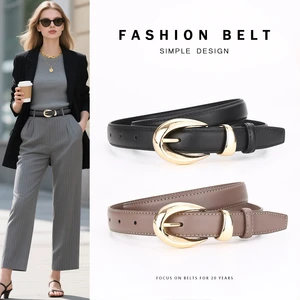 Women's genuine leather belt; versatile belt for women; Amazon bestseller; simple pin buckle; business casual belt for women