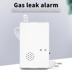 Gas Leak Detector Combustible Propane Butane Methane Leak Warning EU Plug Combustible Gas Alarm Sensor For Home Security