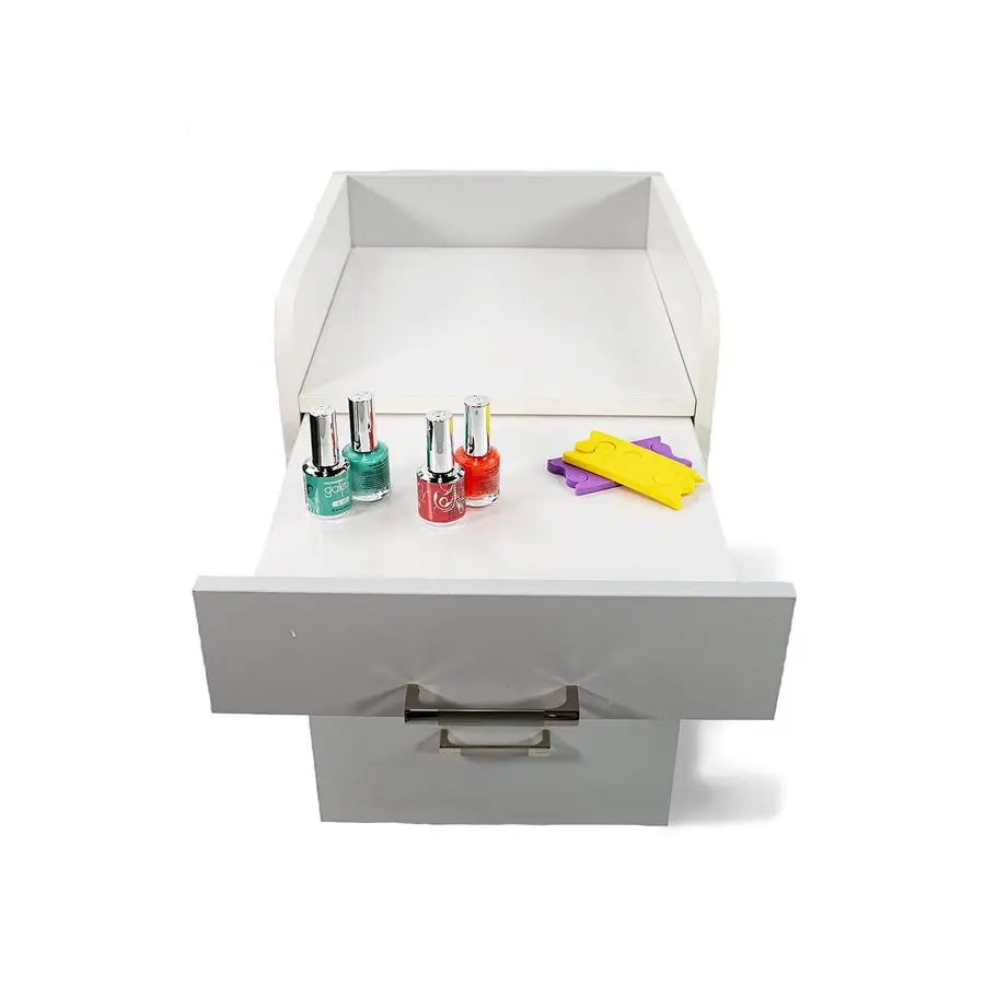 Pedicure Trolley Pedi Rolling Cart Nagelsalon Spa Opberglade, Wit Asgrijs