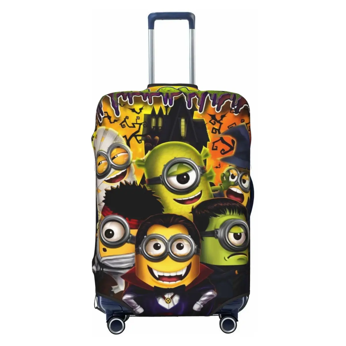 

Custom Anime Minions Halloween Luggage Cover Protector Cute Cartoon Travel Suitcase Covers for 18-32 Inch
