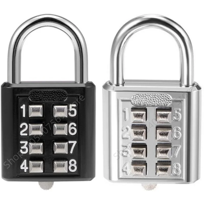 8 Digits Password Code Metal Combination Padlock Outdoor Waterproof Zinc Alloy Suitcase Anti-theft Fixed Random Code Padlock