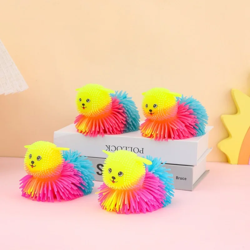 1 pz giocattoli da spremere per cuccioli palla a rilascio luminosa, giocattolo antistress per bambini, palla elastica regali di compleanno giocattolo antistress