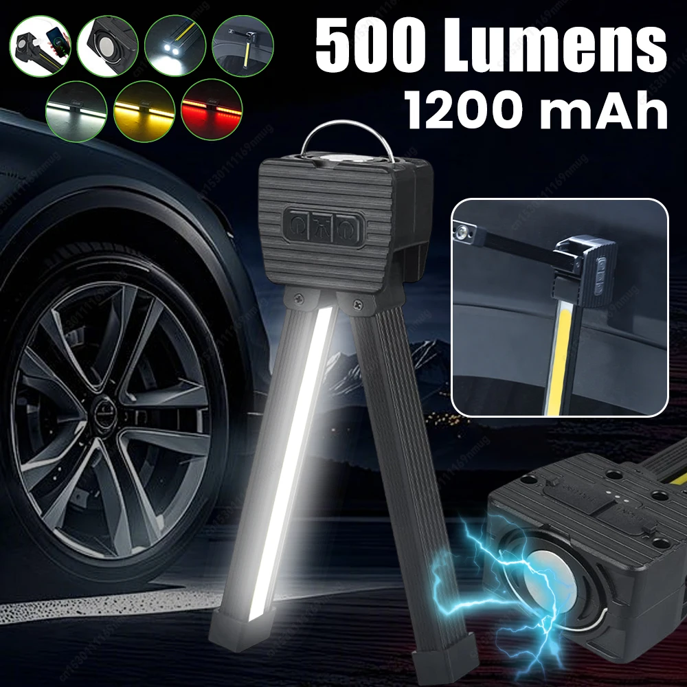 Gym Lamp for Posing with Hanging Hook LED Flashlight Inspection Lamp Portable Torch Light for Car Repair Home Garage Emergency