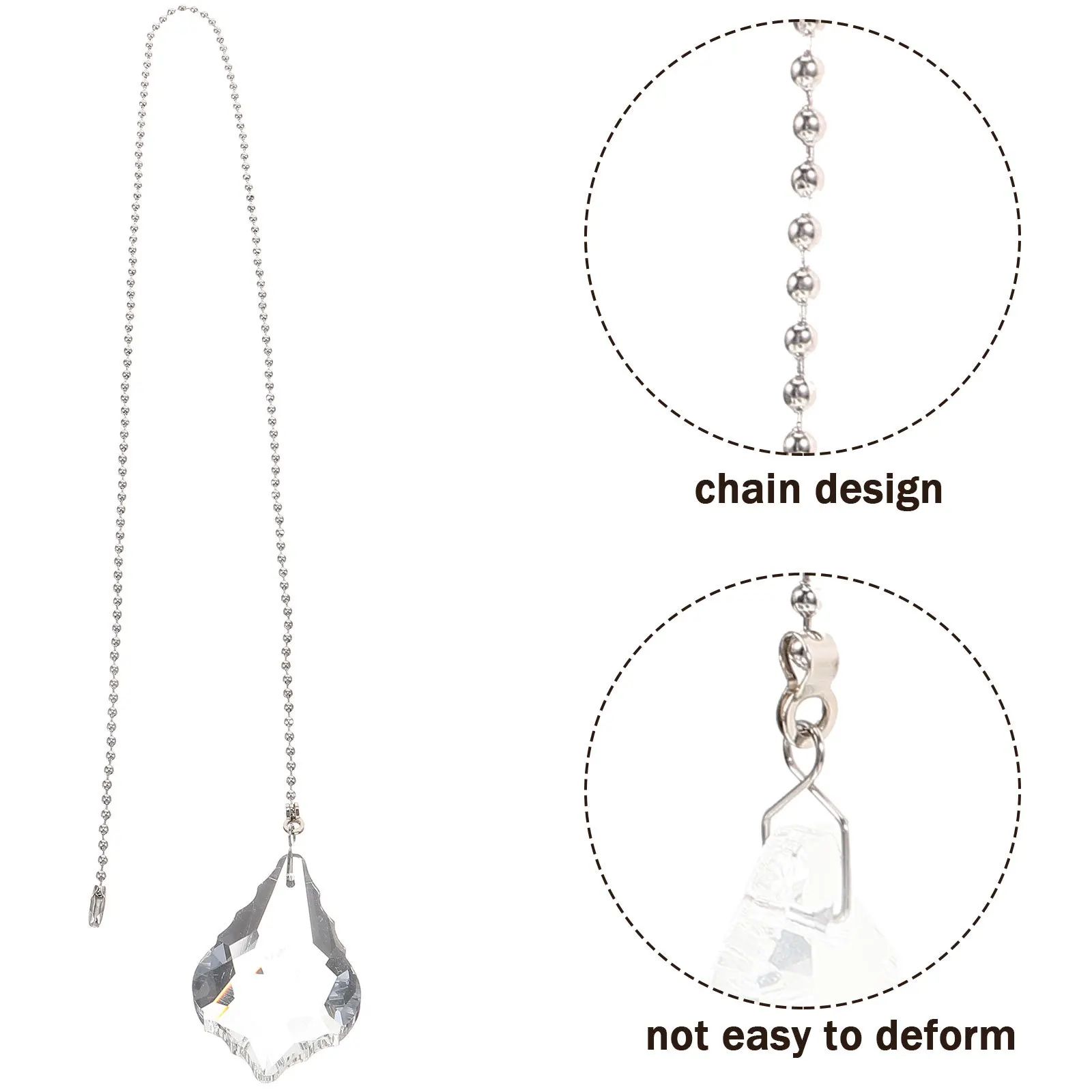 

Crystal Prism Ball Beaded Extension For Light Fixtures Ceiling Fan Pull Chain Extender Lamp Accessories Decorative Chain
