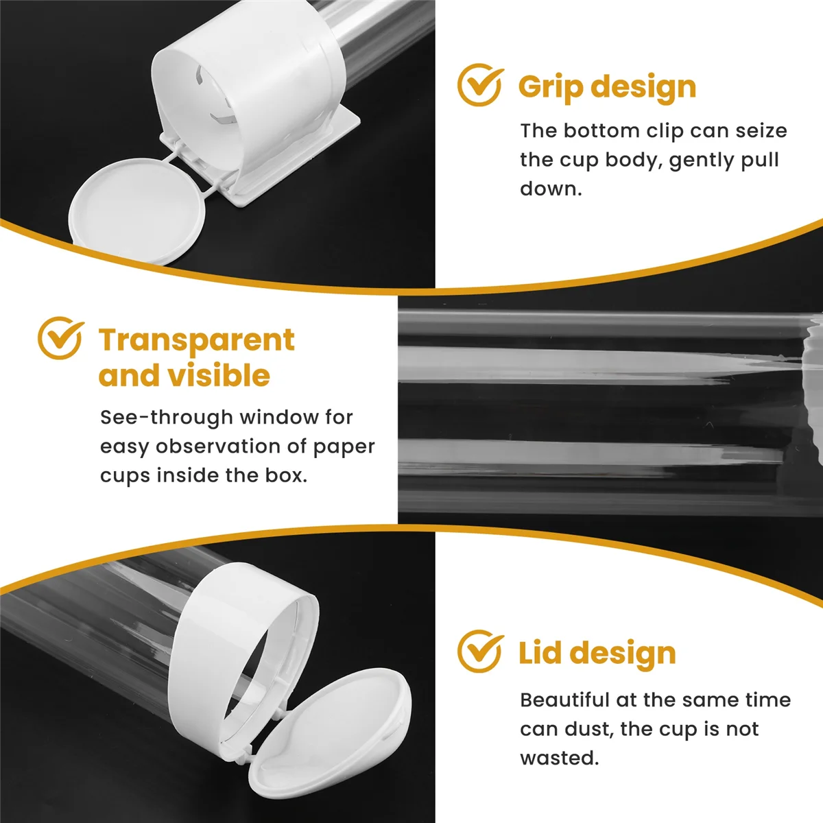 Диспенсер для чашек BAAA, подстаканник подходит для чашек с плоским дном или конусом на 3 унции, 7 унций, диспенсер для чашек с водой, настенный диспенсер для ванной комнаты