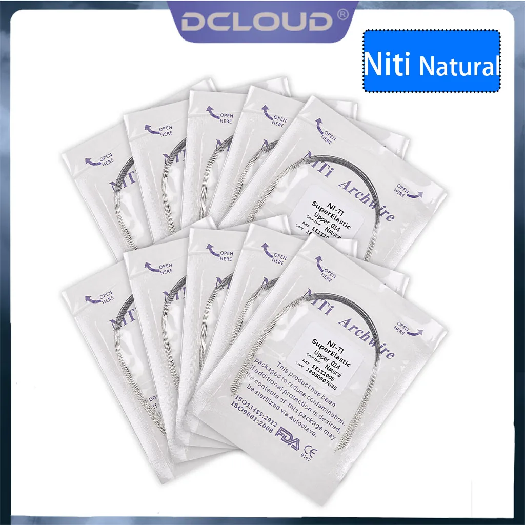 10Packs Dental Orthodontic Archwires Super Elastic Niti Arches Wire Nickel-Titanium Round Rectangular Natural Dentist Materials