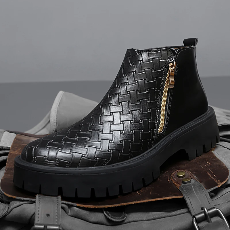 أحذية رجالية عالية الجودة بنعال سميكة مريحة كلاسيكية عارية أحذية رجال الأعمال أحذية غير رسمية مقاسات 38-45 #1