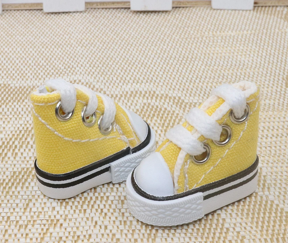 Puppenschuhe 3,5 cm * 2 cm * 3 cm für Bryc-Puppen Mini flache Canvas-Turnschuhe für 1/8 16 cm 6 Zoll BJD Finger-Tanzschuhe Spielzeug – Detail 14