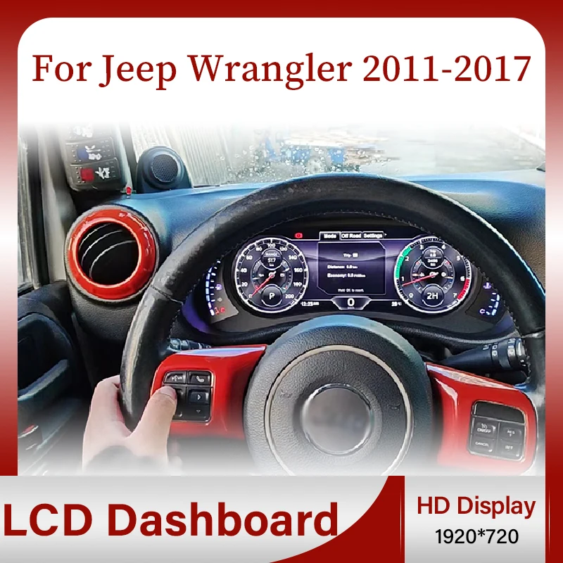 

LCD Instrument panel Speedmeter Display Car Digital Dashboard Cluster 12.3 Inch Screen CockPit For Jeep Wrangler 2011-2017