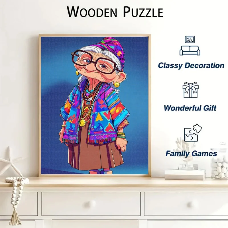 จิ๊กซอว์ภาพผู้หญิงสูงวัย 1,000 ชิ้น - ภาพที่ท้าทายพร้อมงานศิลปะผู้หญิงสูงวัยหลากสีสัน เหมาะสำหรับเกม DIY คลายเครียด