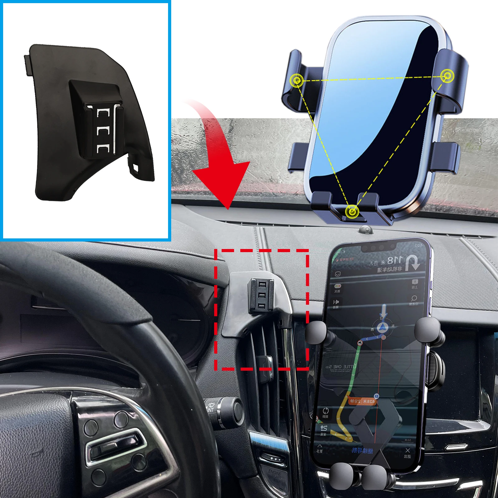 Car Mobile Phone Holder for Cadillac ATS LFX 2013 2014 2015 2016 2017 20018 2019 GPS Bracket Accessories Navigation Stand Auto