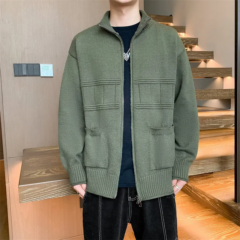 

Men's Faionable Versatile Open Cardigan Sweater Jaet Autumn Winter Casual Knitted irt Youth Sle Comfortable Polyester