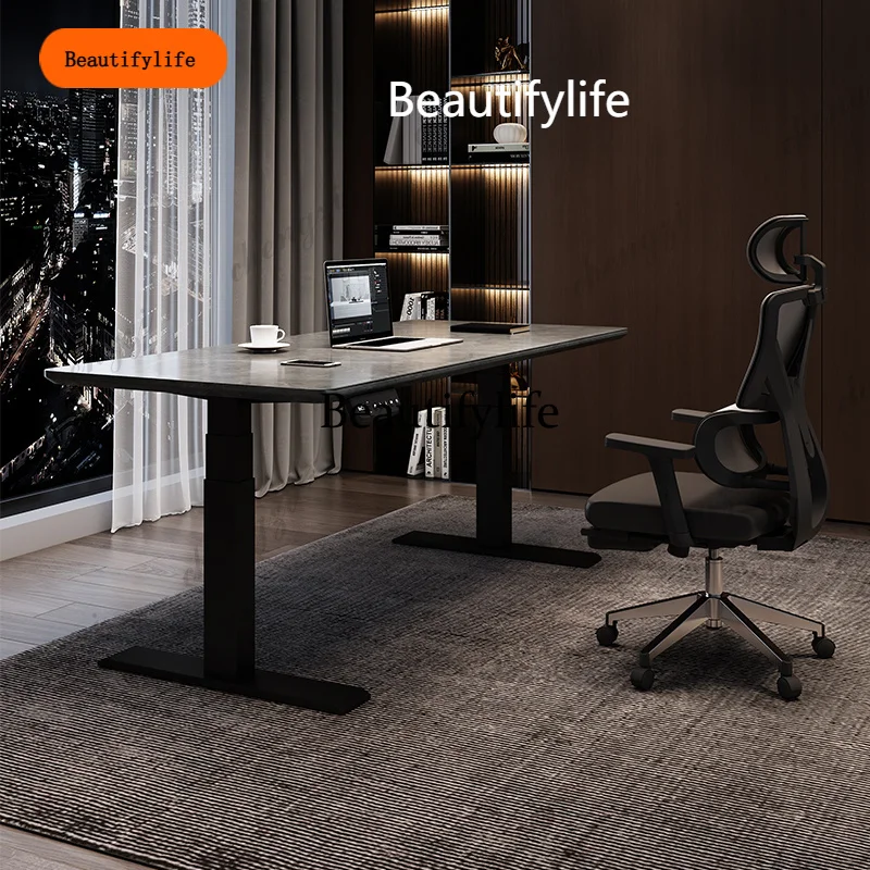 

B567 Nordic Creative L-shaped Writing Desk Modern Minimalist Executive Lift Computer Desk Solid Wood Electric Office Furniture