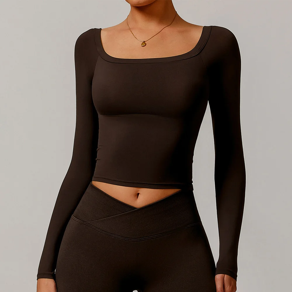 Sports Long sleeved Women Gym Fitness Yoga Shirt Outdoor Running Wear T-shirt Long sleeved Push Up Workout Single Piece Top
