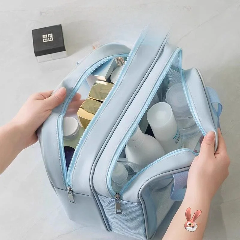 Large Capacity Cosmetic Bag for Men And Women Separate Wet And Dry Travel Toiletry Bag Portable Bathing Swimming Waterproof S...