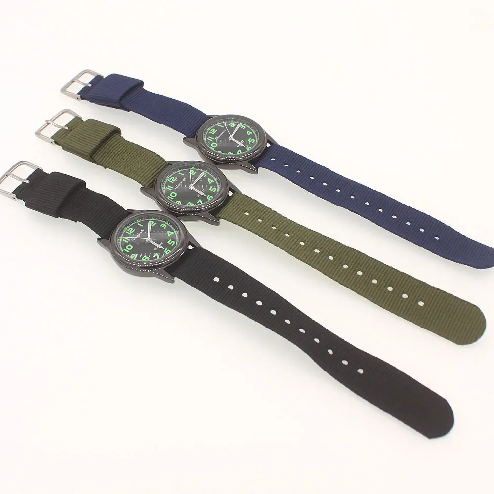3Pcs Nylon Fabric Kids Watch Sport Thin Students Canvas Quartz Wristwatch for Children