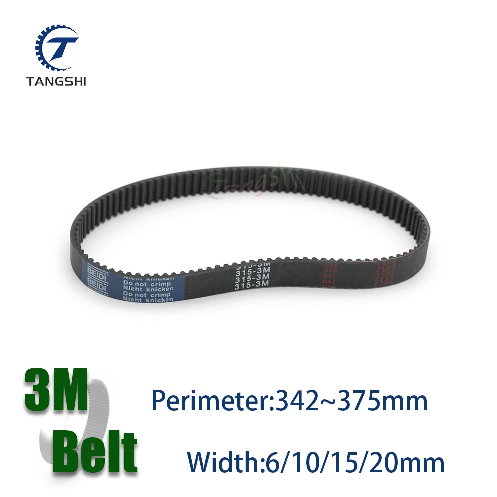 

HTD 3M Closed Loop Rubber Synchronous Timing belt width 6/10/15/20mm Length 342/345/348/351/354/357/360/363/366/369/372/375mm