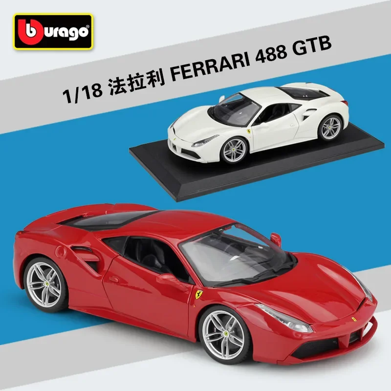 

Bburago 1:18 FERRARI 488 GTB 458 348ts модель автомобиля из сплава статическая металлическая модель автомобиля B314