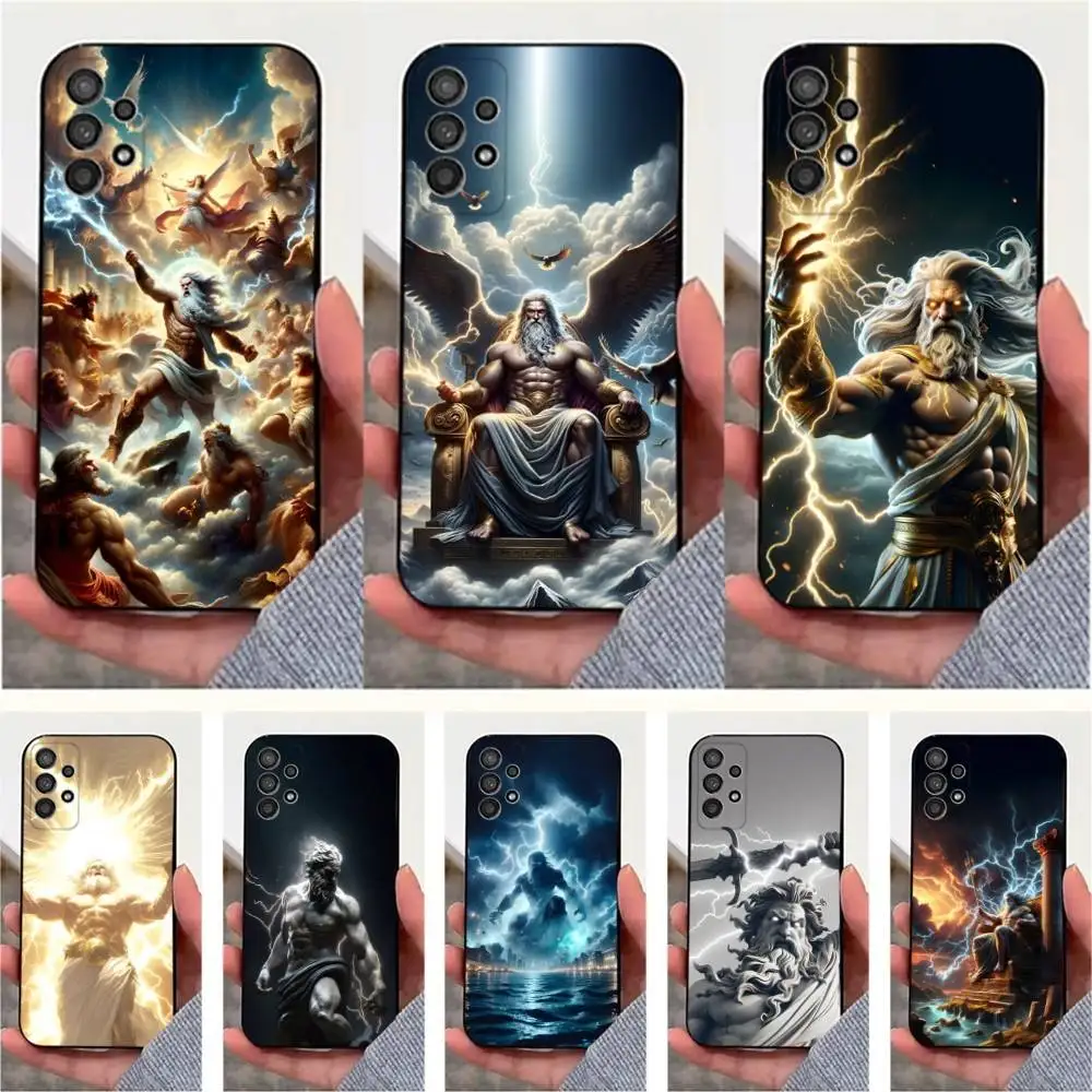 

Greek Mythology Zeus Phone Case For Samsung S25,S24,S23,S22,S20,S21,S10,Ultra,Plus,Lite,FE,Soft Silicone Black Cover