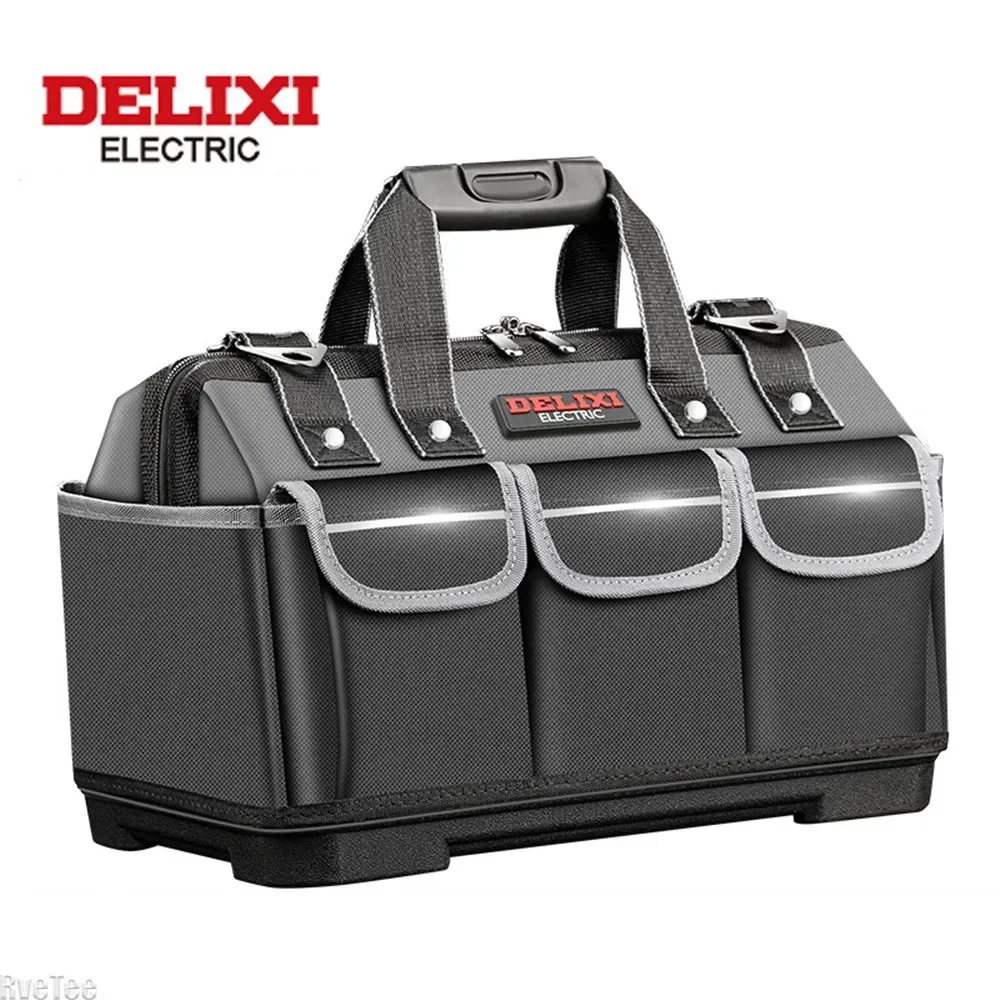 1680D New DELIXI  Gray Tool Bag Organizer Tool Pouch for Electrician Mechanic Storage Man Gift Tool Carpenter toughbuilt