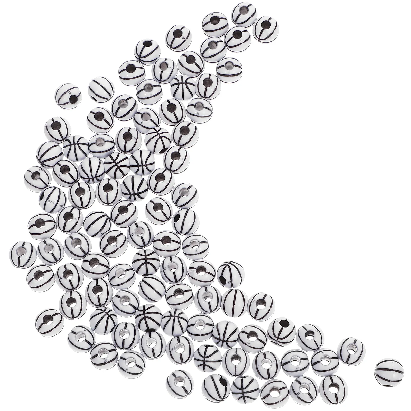 100Pcs Acrylic Basketball Beads DIY Loose Beads for Bracelets Sports Jewelry Making Kit Loose Basketball Ball Bead Kits