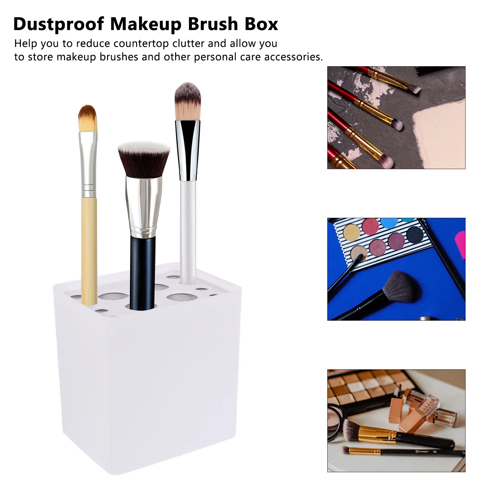 

Makeup Brush Storage Box Pink Organizer Holder Brushes Container Eyebrow Pencil Bucket Plastic Dustproof Bedroom
