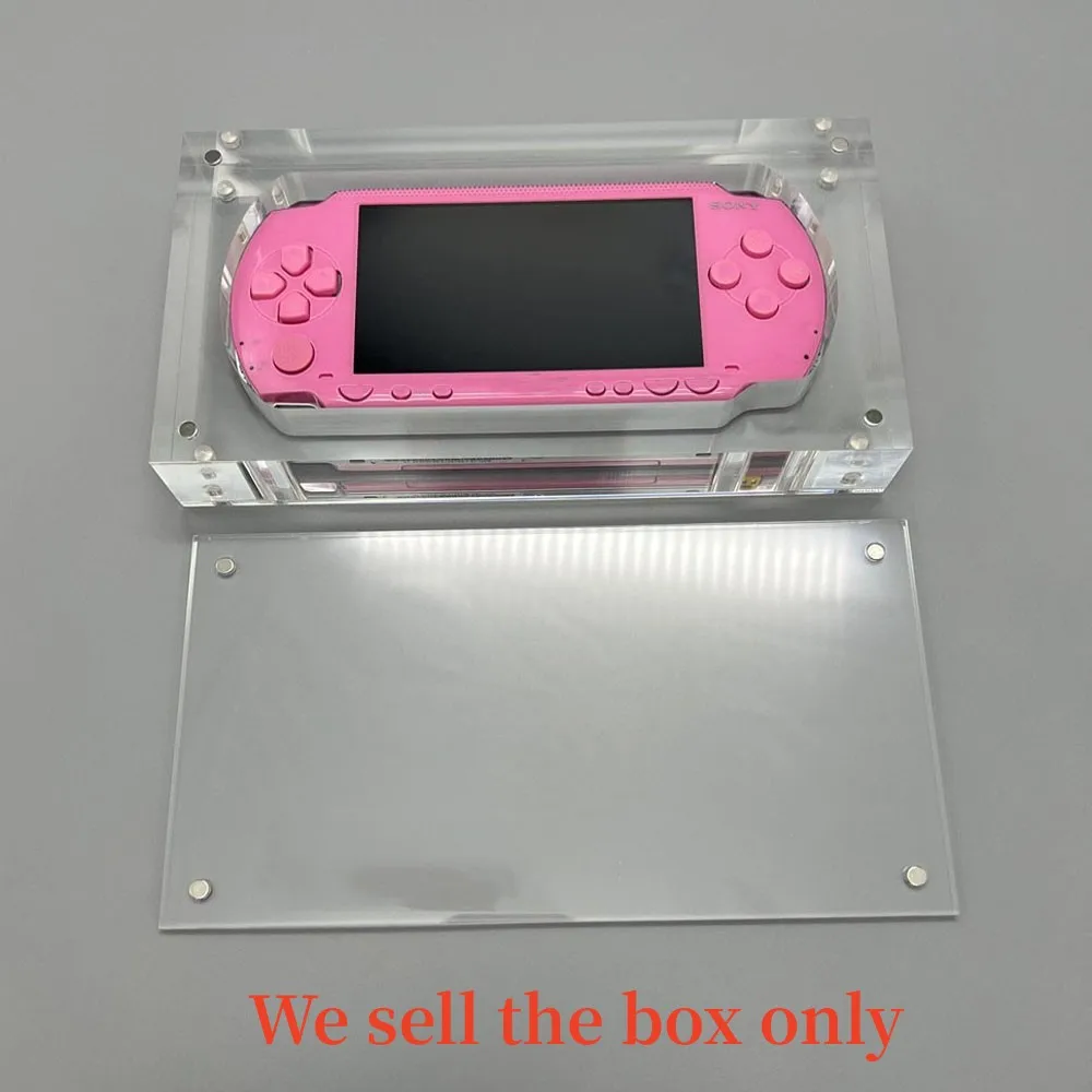 Transparent acrylic Display Case Box For PSP1000 Game Shell storage box with magnetic cover Clear Protector