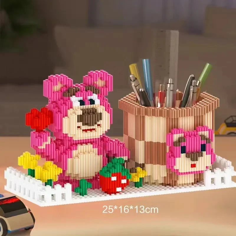 New StellaLou Lotso Pen Holder Building Blocks DIY Handmade Gifts for Children Desktop Ornaments