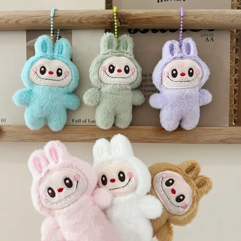 New Cartoon Labubu Plush Doll Pendant Kawaii Keychain Student Schoolbag Pendant Doll Girl Boy Gift Toys