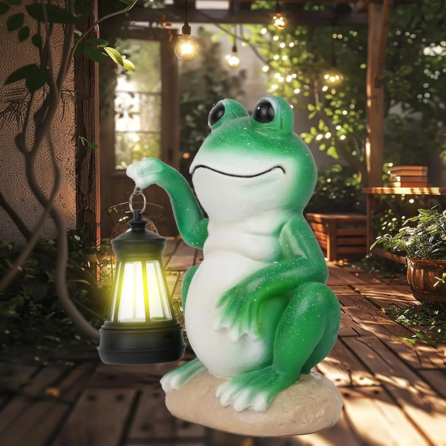 

Labrador Garden Statue with Solar Lantern, Outdoor Resin Figurine for Yard Patio Balcony Decoration