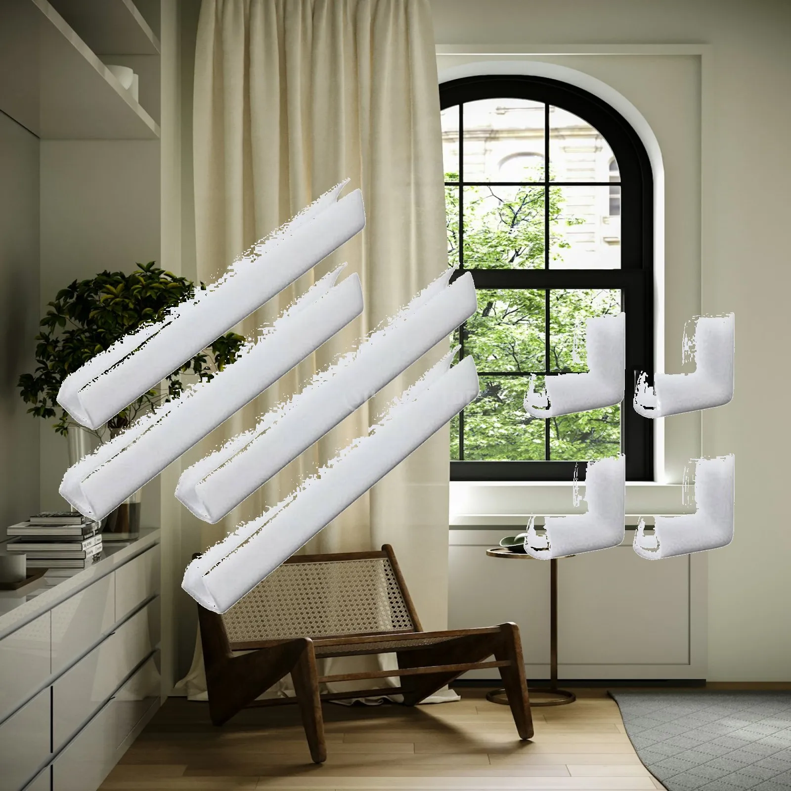 8 Pieces Foam Corner Protectors Lightweight Frame Corner Protectors Foam Edge Guards Textured Guard Safe for Moving, Shipping