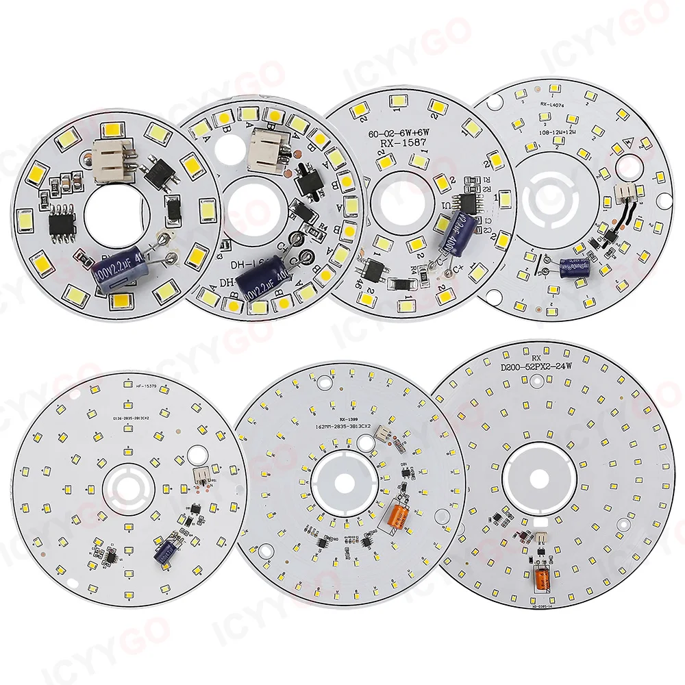 AC220V Driver-Free Fight Panel 6W 9W 12W 18W 24W 2835 SMD DIY LED Light Source Accessories To Replace Household Chandelier Bulbs