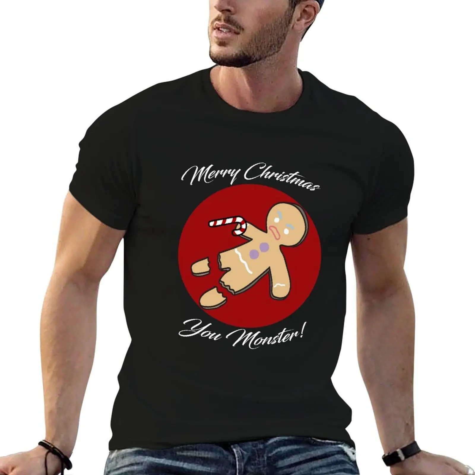 

Gingerbread Man Christmas - Green T-Shirt anime t shirts oversize t shirts for man pack cotton essential t shirt T-Shirt