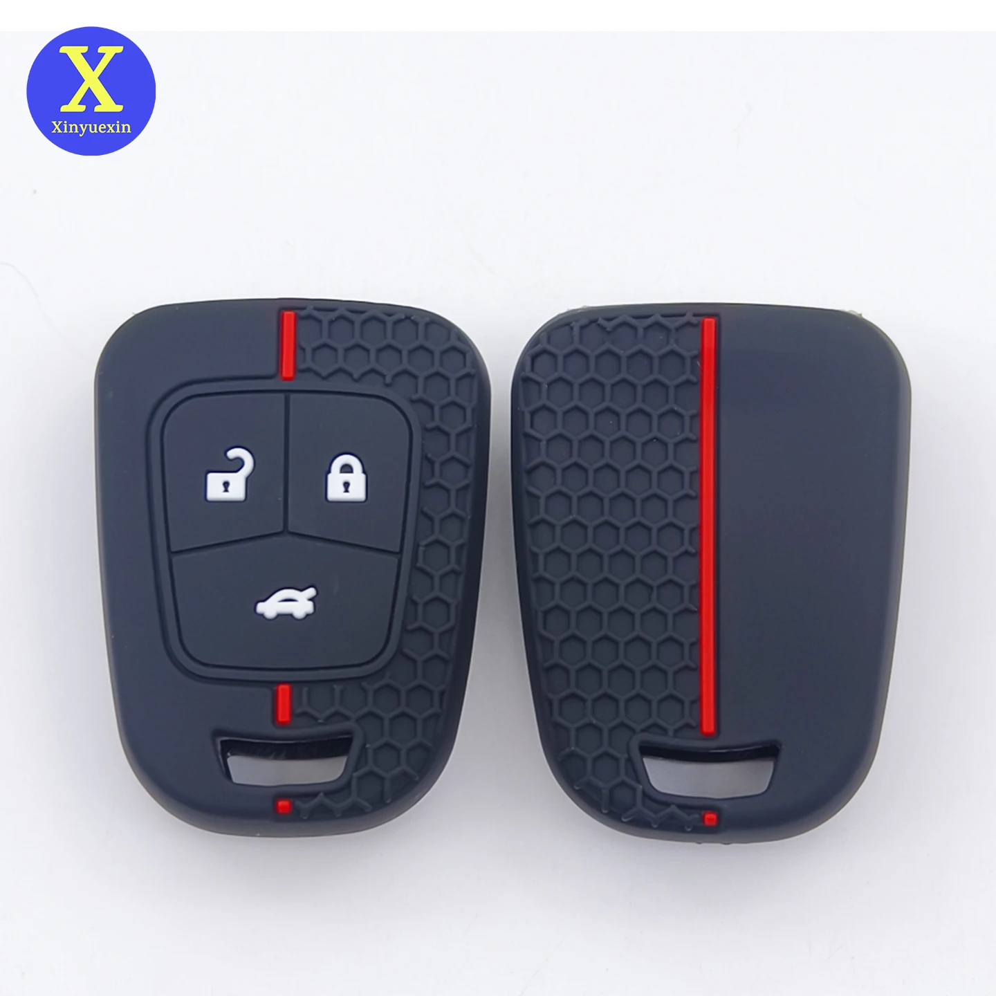 

Xinyuexin Silicone Car Key Cover Case for Chevrolet Aveo Cruze for Opel Malibu 3 Button Remote Key Shell Protection 2 Pcs/lot