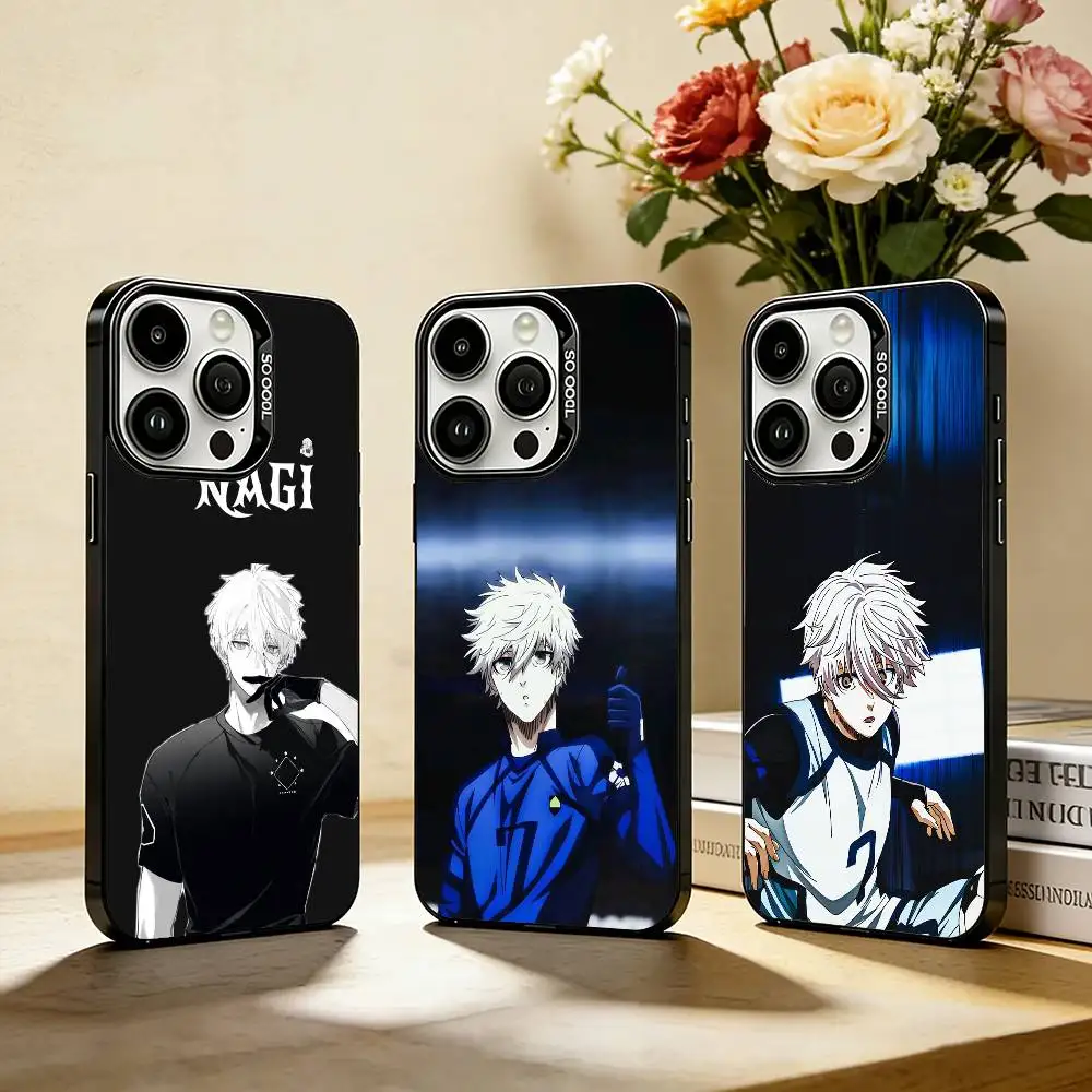Anime F-Blue Lock Phone Case For IPhone17, 16,15,14,13,12 Pro Max Black Candy Matte Shockproof Cover