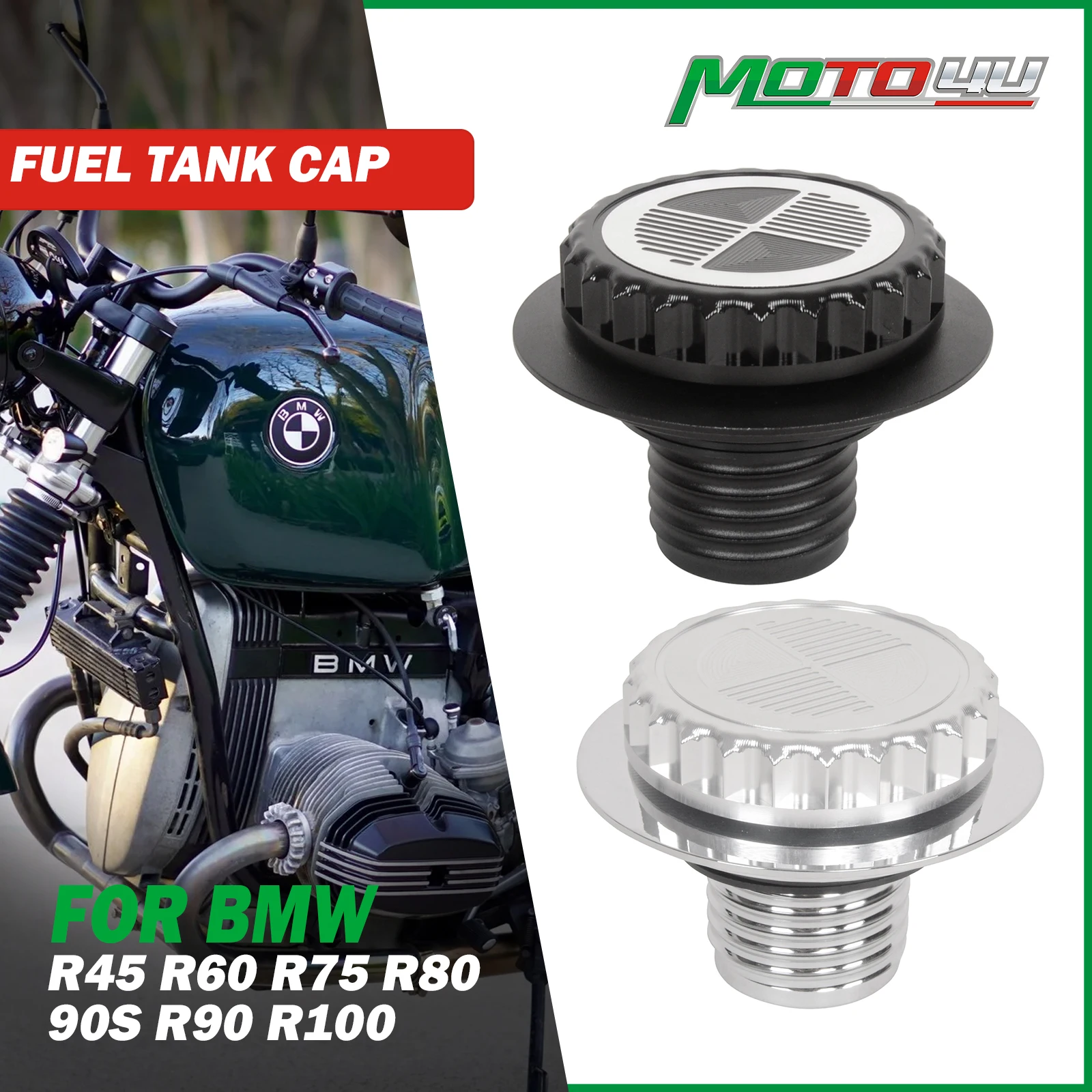 

MOTO4U For BMW R45 R65 R80 R75 R100 R 45 65 80 100 Fuel Tank Cap Aluminum Gas Petrol Cover Cafe Racer Motorcycle Accessories