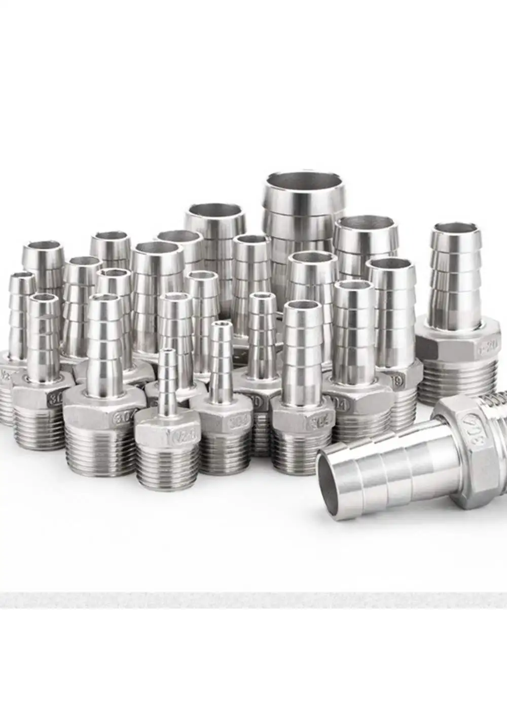 1/4,3/8,1/2, NPT Male Thread Pipe Fitting x 8mm 10 mm OD Barb Hose Tail Reducer Connector Fitting  Stainless Steel 304