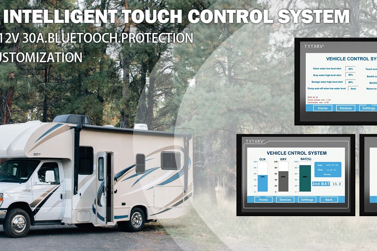 RV Accessories Trailer Parts 8 Way 30A DC24/15W Vehicle Touch Screen Control System
