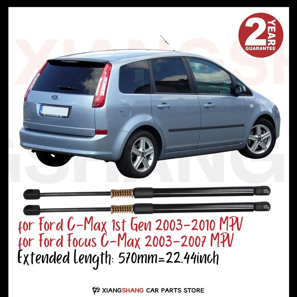 

2pcs Rear Tailgate Damper for Ford C-Max 1st Gen 2003-2010 MPV 570mm WITH SPRING Trunk Boot Gas Charged Gas Struts