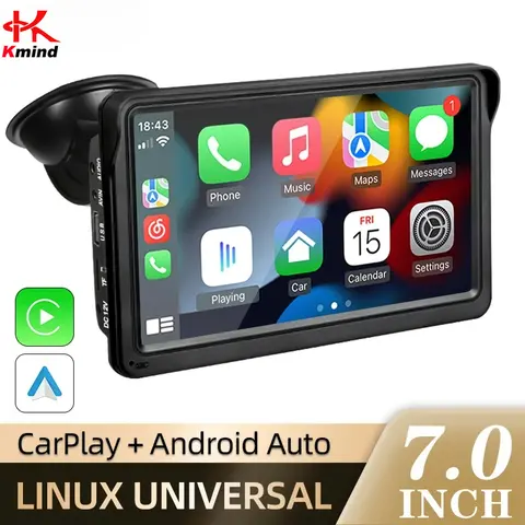 7인치 Carplay 안드로이드 자동 자동차 라디오 멀티미디어 비디오 플레이어 터치 스크린 AUX USB 원격 제어