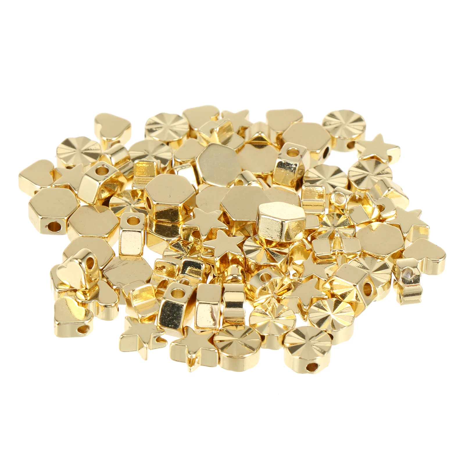 

80 Pcs Alloy Beads for DIY Jewelry Accessories Smooth Surface Star Shape Spacer Beads H Materials Glossy Finish