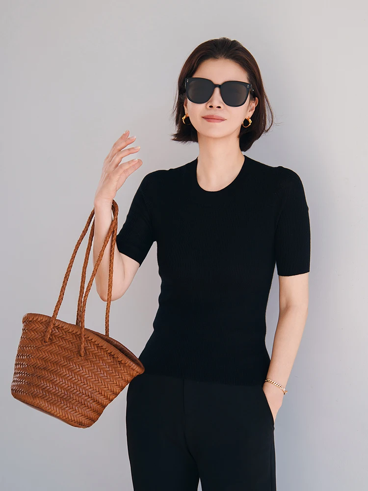 

Вязаная вручную базовая кофта из пряжи Yangzi, пригодная для машинной стирки, из мягкой хлопково-шерстяной смеси, для повседневной носки