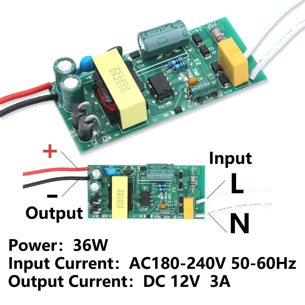 6W 15W 36W 48W AC 220V LED Bulb Driver DC 12V Lighting Transformer Constant Voltage Power Unit Device On PCB For LED Strip Light