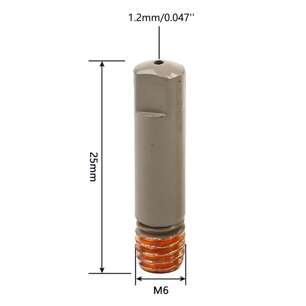 Flux Core Tips MIG Contact Tips Coated To Prevent Slag Sticking Copper Material Improved Electrical Conductivity